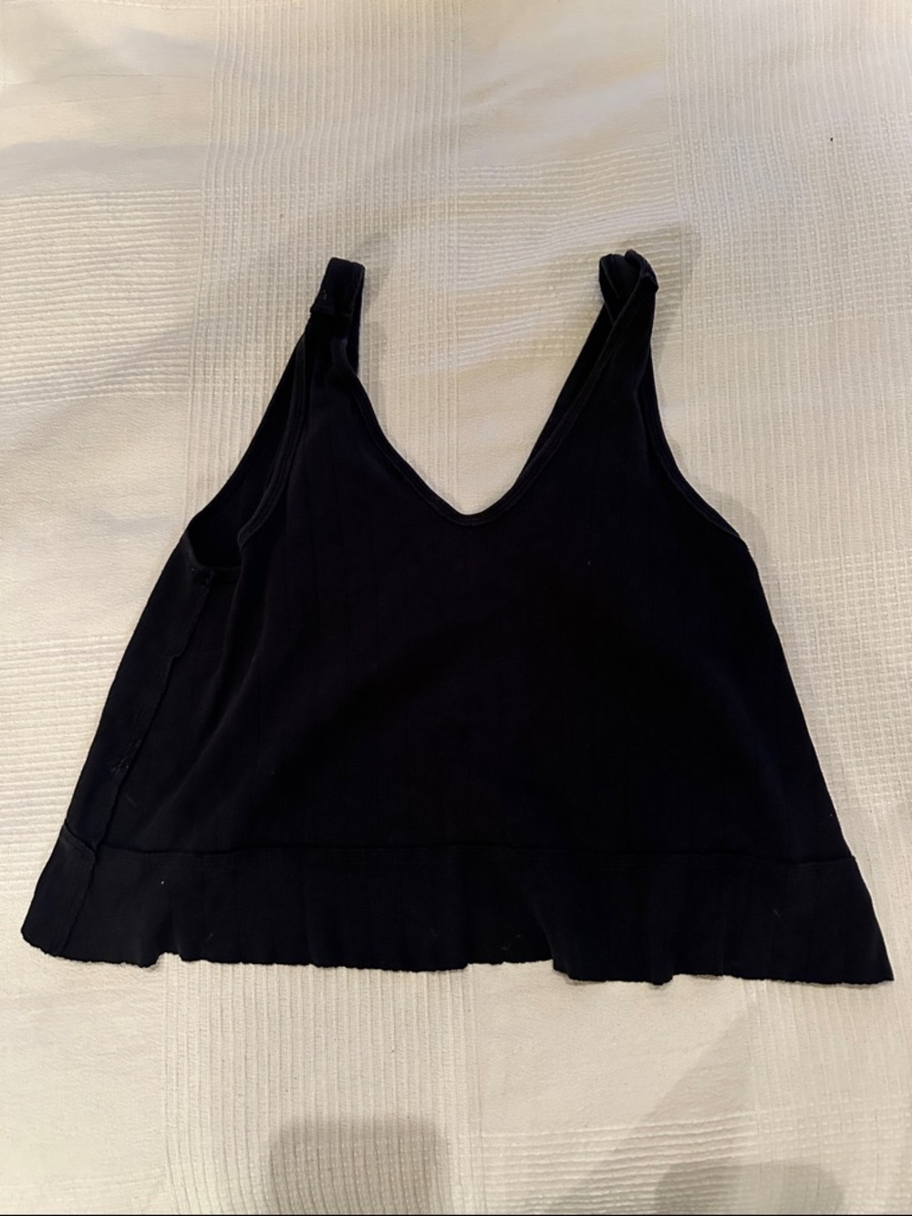 Black V-Neck Sleeveless Women's Tank Top